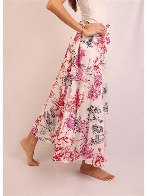 Trousera skirt in  silk and cotton Laboratorio Capri | IRISCACTUS BIANCO